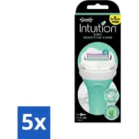 Wilkinson Sword 5 x - Scheermes - Intuition Sensitive Care 2-in-1 - Zacht - 1 scheermes - Scheermes - Vrouwelijke Scheermes - Zachte Scheermes - 2-in-1 Scheermes - Schuimende Scheermes