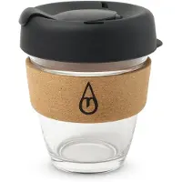 Motivai Koffiebeker To Go – 300ML (10oz) – Herbruikbare Isolerende Coffee Cup met Kurken Band – Lekvrij & BPA-vrij Glas – Duurzame Thermosbeker – Transparant
