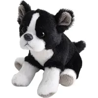 Wild republic hond - Pluche knuffel Boston Terrier hond - van 13 cm - zwart - huisdieren - honden - Eco-lijn