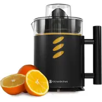 Kitchenbrothers Citruspers - Handmatig - Met Uitloop en Handvat - 1L - Zwart
