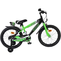 Volare Sportivo kinderfiets - voor jongens - 18 inch - groen zwart - met twee handremmen