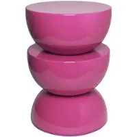 Sweeek Bijzettafel, nachtkastje metaal glanzend effect Ø32 x 46,5cm Roze