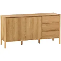 Sweeek Dressoir houteffect 2 deuren 3 lades 150cm Naturel
