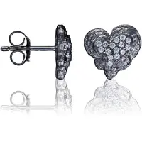 Orphelia 'Hazel' Dames 925 Sterling Zilver Stud Oorbellen - Zwart ZO-7082/2