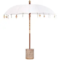 vidaXL Balinese parasol met basis 250 Crème en Wit 220 x 220 x 250 cm