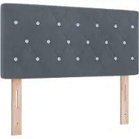 vidaXL LED Hoofdbord met hoofdeinde Donkergrijs 90 cm Fluweel