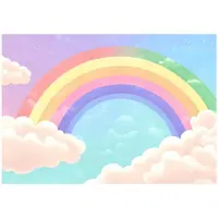WALLARENA - Fotobehang - 150x105 cm - fotobehang voor kinderen met een regenboog en wolken voor de kinderkamer van vliesbehang