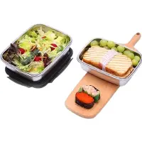 Sensahome Aluminium Set van 2 - Lunchbox - 850 en 550ML - Lekvrij – Milieuvriendelijk Roestvrij Staal – Broodtrommel - Saladebox to go