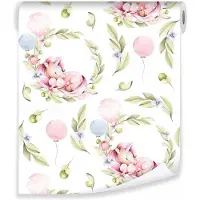 WALLARENA - Behang - Breedte 50 cm - eenhoorns op de muur - Geschikt voor kinderkamers - 10m