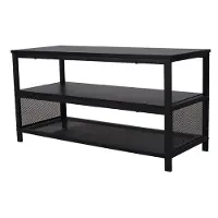 Sensahome - Nordic Antiek Houten TV Meubel/Schoenenbank - Drielaags Plank met Net - Klassiek en Elegant - 100 x40x52cm - Zwart