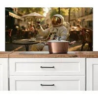 KitchenYeah Spatscherm keuken 120x60 cm - Kookplaat achterwand Wijn - Rood - Terras - Koffie - Muurbeschermer - Spatwand fornuis - Hoogwaardig aluminium