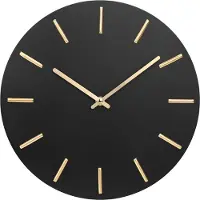 Sensahome Wandklok Jakarta - Moderne Industriële Klok Rond - Minimalistisch Design - - Ø30cm - Zwart