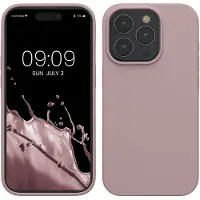Kwmobile Case voor iPhone 15 Pro Max - Slank TPU-Hoesje met Zachte Afwerking - In licht oudroze