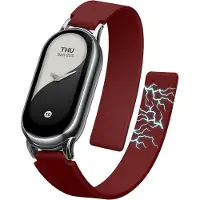 Kwmobile sporthorloge band geschikt voor Xiaomi Mi Band 10 / Mi Band 9 / 8 bandje - Smartwatch of activity tracker polsband - Met magneetsluiting - In bordeauxrood