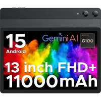 Doogee Tab E3 Pro-Tablet-Android 15-13 inth FHD+ 90Hz- 4G LTE-32GB ROM+256GB ROM（2TB TF）-Helio G100-11000mAh/18W-Quad Speakers-Face ID-Paars-5G Wi-Fi-Zwart