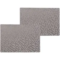 Wicotex luxe tafel placemats Stones - 8x stuks - PVC - grijs - 30 x 43 cm - met anti slip - en PU coating - Onderleggers