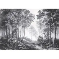 WALLARENA - Fotobehang - 250x175 cm - zwart-wit 3D bos thema voor slaapkamer en salon, vliesbehang