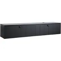 Oviala - Moderne zwarte 160 cm wand-tv-kast - Holly