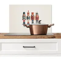 KitchenYeah Spatscherm keuken 60x40 cm - Kookplaat achterwand Notenkrakers - Minimalistisch - Kerst - Beige - Muurbeschermer - Spatwand fornuis - Hoogwaardig aluminium