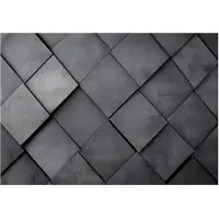 WALLARENA - Fotobehang - 400x280 cm - 3D abstract zwart voor slaapkamer en woonkamer, vliesbehang