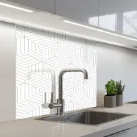 KitchenYeah Keuken achterwand 80x80 cm - Spatscherm zelfklevend Abstract - Patronen - Design - Lijn - Muurbeschermer - Spatwand fornuis
