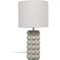 Home Deco Factory Tafellamp keramisch - taupe - 3D textuur - bubbelvormen - modern - H40 cm