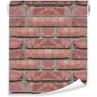 WALLARENA - Behang - Breedte 50 cm - 3D Baksteenpatroon - Geschikt voor woonkamer, slaapkamer, keuken - 10m