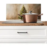 KitchenYeah Spatscherm keuken 70x30 cm - Kookplaat achterwand Kerst - Sfeer - Groen - Muurbeschermer - Spatwand fornuis - Hoogwaardig aluminium