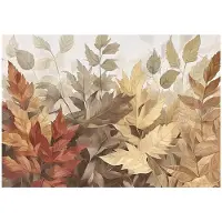 WALLARENA - Fotobehang - 250x175 cm - Fototapete met herfstbladeren in bruin voor slaapkamer en salon, vliesbehang