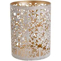 COSY&TRENDY Cosy & Trendy kaarsenhouder Waxinelichtjes - wit goud - antiek look sfeer - H13 cm - voor theelichtjes