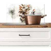 KitchenYeah Spatscherm keuken 70x30 cm - Kookplaat achterwand Bloesem - Portret - Gezicht - Muurbeschermer - Spatwand fornuis - Hoogwaardig aluminium