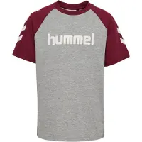 Hummel Functioneel shirt grijs gemêleerd / bourgogne