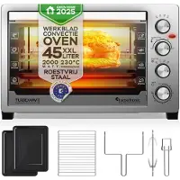 TurboTronic EVS45 Vrijstaande Oven - 45L - Zilver