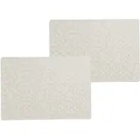 Wicotex luxe tafel placemats Stones - 4x stuks - PVC - wit - 30 x 43 cm - met anti slip - en PU coating - Onderleggers