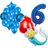 Ariel ballonnen pakket - 82x60cm - Folie Ballon - Prinses - Themafeest - 6 jaar - Verjaardag - Ballonnen - Versiering - Helium ballon - de kleine zeemeermin