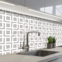 KitchenYeah Keuken achterwand 200x60 cm - Spatscherm zelfklevend Design - Lijn - Patroon - Muurbeschermer - Spatwand fornuis