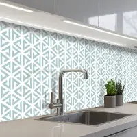KitchenYeah Keuken achterwand 400x60 cm - Spatscherm zelfklevend Design - Geometrie - Patroon - Driehoek - Muurbeschermer - Spatwand fornuis