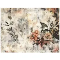 WALLARENA - Fotobehang - 350x250 cm - Vintage bloemen betonbeige voor slaapkamer en woonkamer