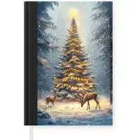MuchoWow Kerstlicht - Woud - Hert - Donker - Kerst - Cadeau - Kerstcadeau voor mannen, vrouwen en kinderen