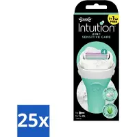 Wilkinson Sword 25 x - Scheermes - Intuition Sensitive Care 2-in-1 - Zacht - 1 scheermes - Scheermes - Vrouwelijke Scheermes - Zachte Scheermes - 2-in-1 Scheermes - Schuimende Scheermes