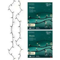 Lumineo Kerstverlichting - 2x - 720 leds -warm wit - 5400 cm - zwart snoer - timer en dimmer
