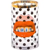 Seletti Toiletpaper Ronde Glazen Vaas 14 cm Shit Pois
