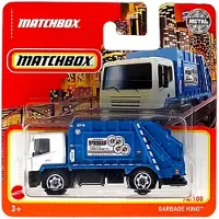Matchbox GARBAGE KING TRUCK VUILNISWAGEN BLUE WHITE PNW PACIFIC NORTHWEST 74-100 (1:64) SHORT CARD METAL