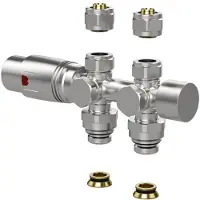 SaniGoods thermostatische radiatorkraan recht 1/2"x16 M30 RVS