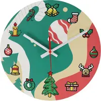 Sensahome Wandklok - Kerstdecoratie voor Binnen - Kerstmis Versiering - Kerstmis Decoratie - 25cm