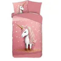 Pure kinderdekbedovertrek Sparkles - Eenhoorn - microvezel - eenpersoons (140x220 + 60x70 cm)