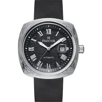 Heritor Automatic Davenport horloge met gegraveerde leren band en datum