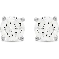 Luxenter oorbellen, basis 925 sterling zilver en glanzende zirkonia met gerhodineerde afwerking