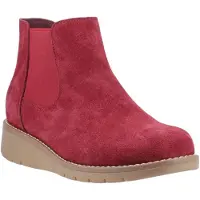 Hush puppies Leonie Suède Dames Bordo Platte Chelsea Boots