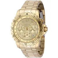 Invicta Specialty 48379 Heren Horloge - Quartz Uurwerk - Roestvrij Staal met gouden Wijzerplaat - 45mm